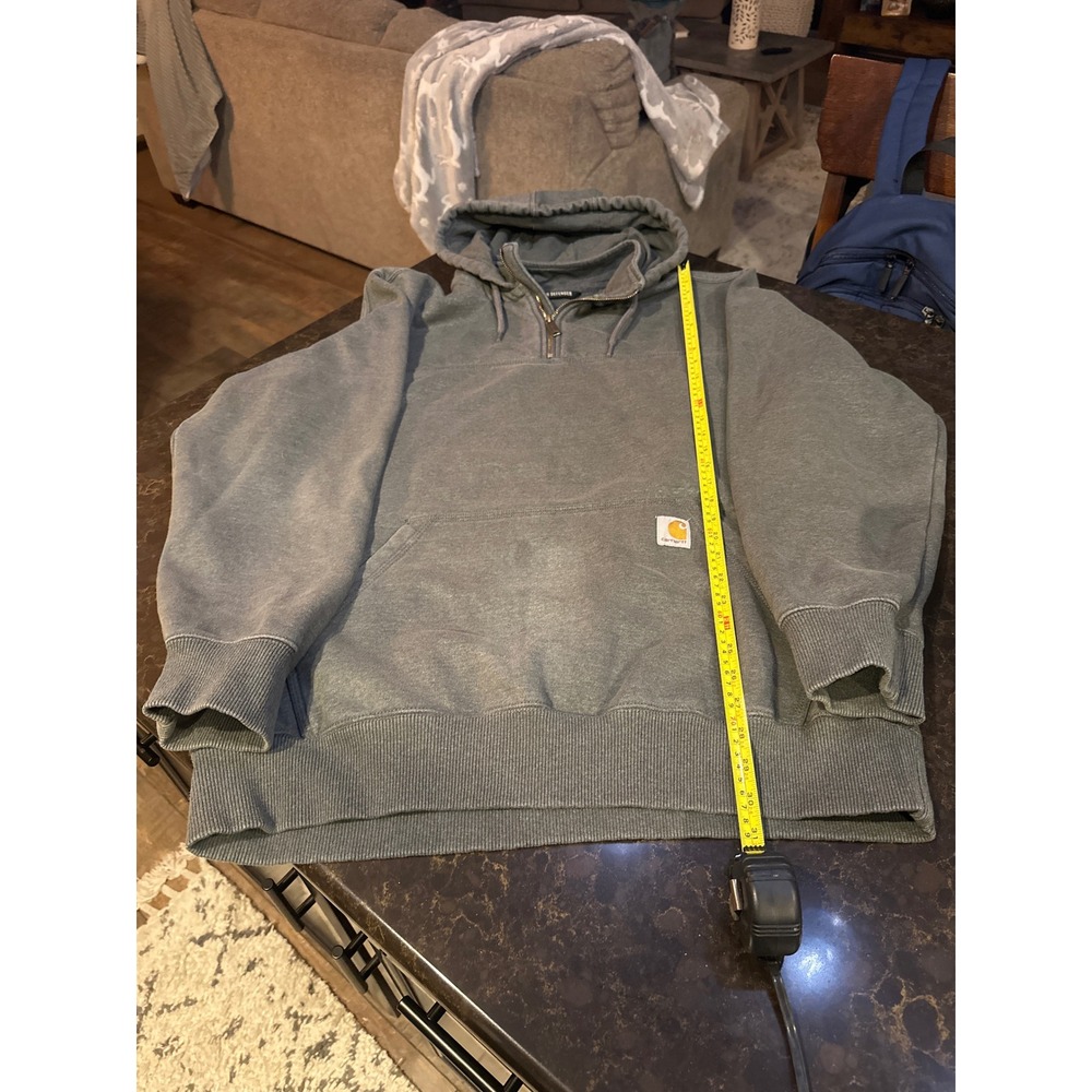 Carhartt Rain Defender Quarter Zip Hoodie Mens XL Tall Gray TS0617-M Carbon